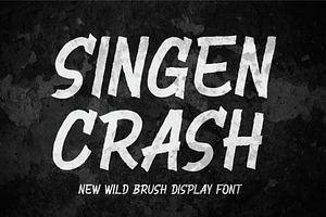 Singen Crash || Brush Display Font, a Handwritten Font by Idea Studio