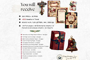 Christmas Correspondence journal kit, a Seasonal Illustration by ThatsDesignArt (Thumbnail 2 of 20)
