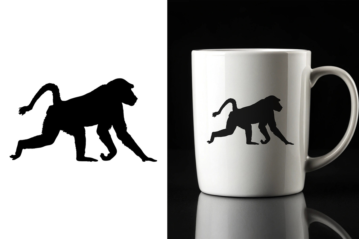 Baboon Silhouette Set – Wild Animal, an Animal Illustration by Unique Design Team (Photo 1 of 3)