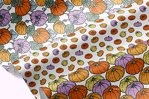 Pumpkin Patch Vector Pattern Set