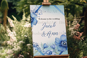 Blue Floral Clipart, Blue Roses PNG, a Decorative Illustration by BrushstrokeArtGB (Thumbnail 8 of 9)