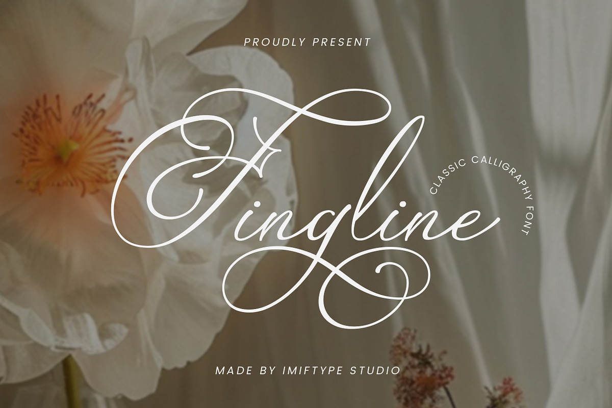 Fingline – Classic Calligraphy Font, a Script Font by Imiftype Studio (Photo 1 of 10)