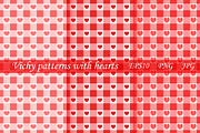Vichy patterns with hearts, a Pattern Graphic by vikkishop (Thumbnail 1 of 2)