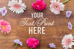Rustic Floral Invitation Card Mockup
