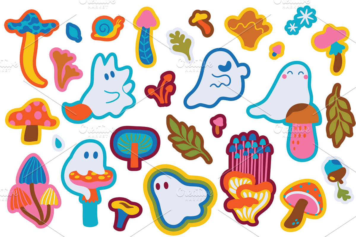 Ghosts in the Mushroom Woods, a Pattern Graphic by PenguinHouse (Photo 7 of 11)