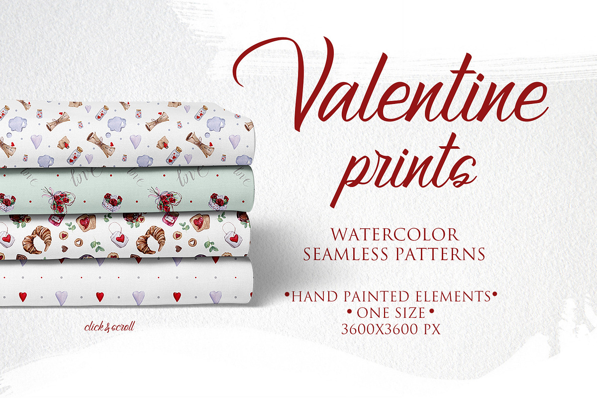 Watercolor Valentine Day Collection, a Food Illustration by S_ARTLOVE (Photo 3 of 10)