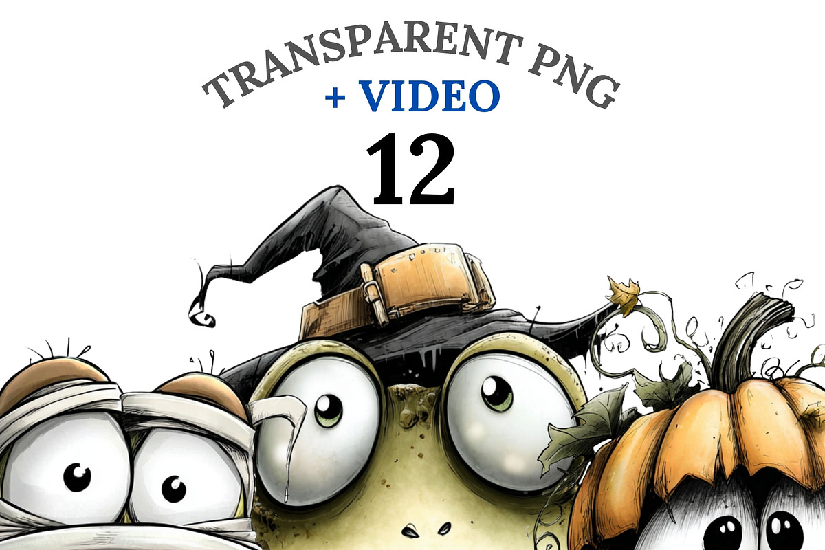 12 Halloween Frog Clipart, an Animal Illustration by Pati Charm Studio (Photo 1 of 8)
