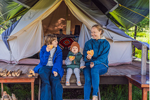 Mother with his toddler and teenage, a Person Photo by Elizaveta Galitskaya