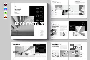 Square Architecture Portfolio Design, a Brochure Template by Spark_Creative