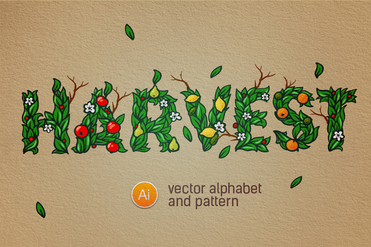 Full editable alphabet & patterns