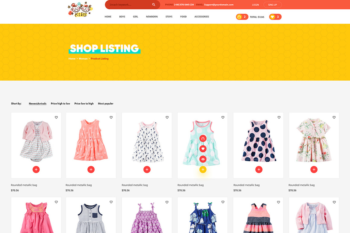 Kids - Love PSD for Kids, Baby shop, a Websites & App Template by Knighthemes (Photo 8 of 12)