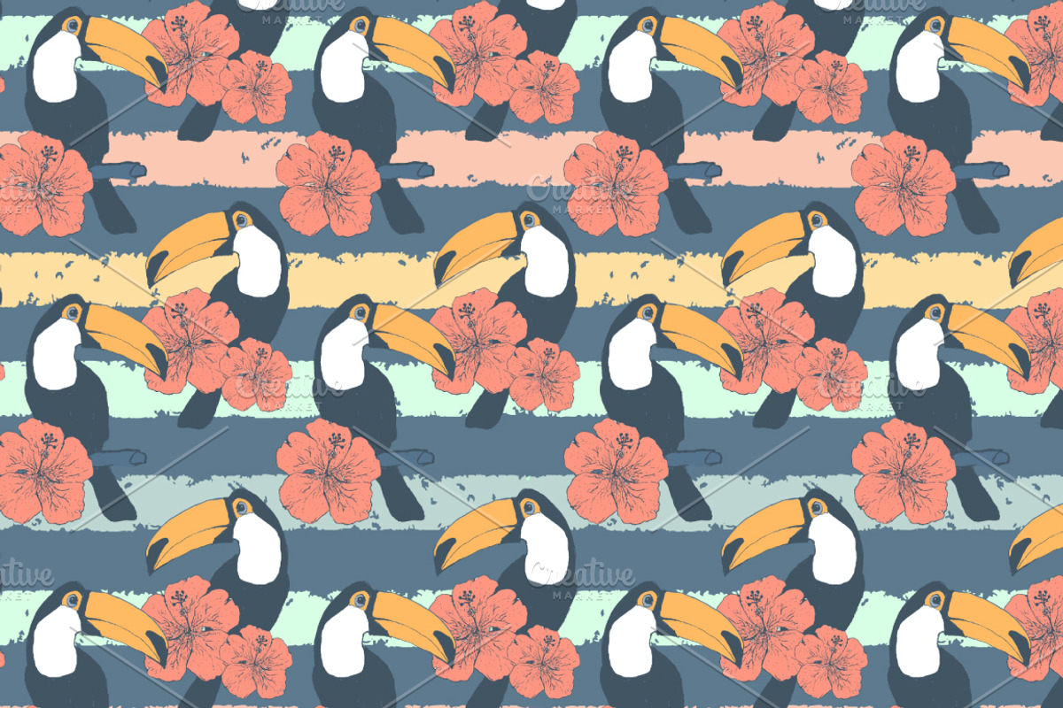 Exotic patterns with toucans, a Pattern Graphic by Julia Bilenko (Photo 4 of 4)