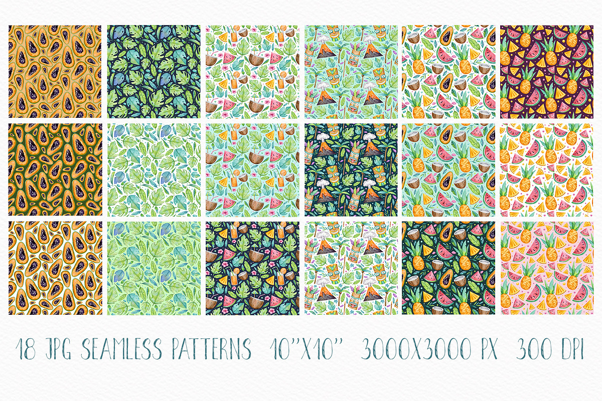 Hawaii Tropic set | 76 elements |, a Decorative Illustration by Aquarellka (Photo 5 of 7)