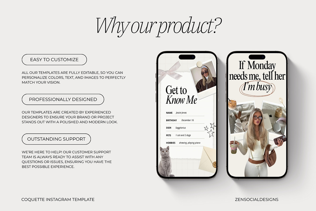 Coquette Instagram Template, a Social Media Template by ZenSocialDesigns (Photo 5 of 9)
