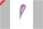 Real Estate Feather Flag Mockup, an Advertising Mockup by Bruno's Shop (Thumbnail 1 of 3)