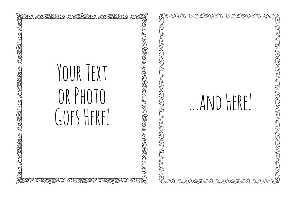 Doodle Borders Clipart + Vectors, an Object Graphic by The Pen and Brush (Photo 3 of 4)