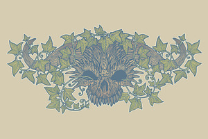 Monster skull with horns