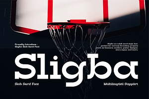 Sligba - Slab Sports Font, a Slab Serif Font by Iqsiart Studio