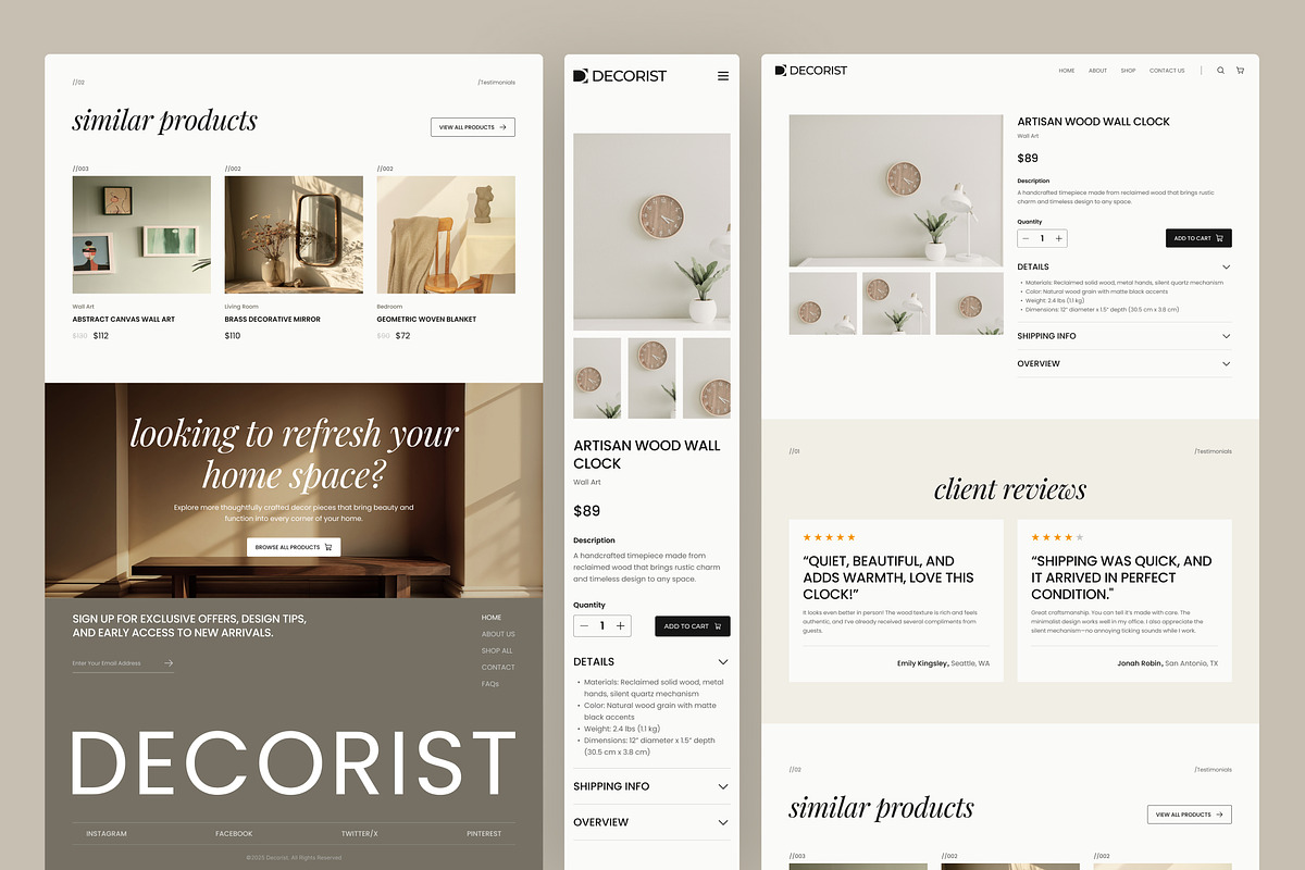 Home Decor Website UI Figma Template, an UI Kit Template by peterdraw (Photo 5 of 7)