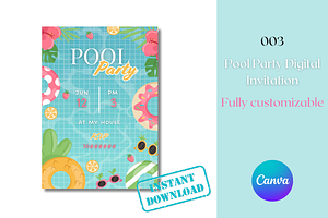 Pool Party Digital Invitation