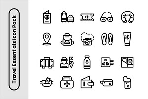 Travel Essentials Thick Line Icon Se, an Icon by Decta Store