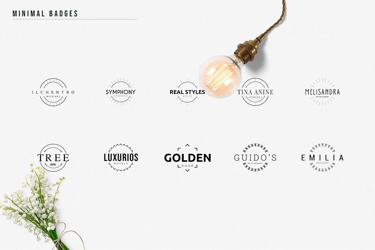 Minimal Badges | 30 Logo Templates, a Branding & Logo Template by VP Fonts (Photo 6 of 17)