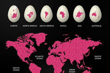 World Map on Easter Eggs
