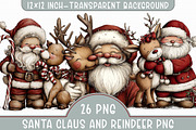 Santa Claus and Reindeer PNG, an Illustration by Libby Wishes (Thumbnail 1 of 6)