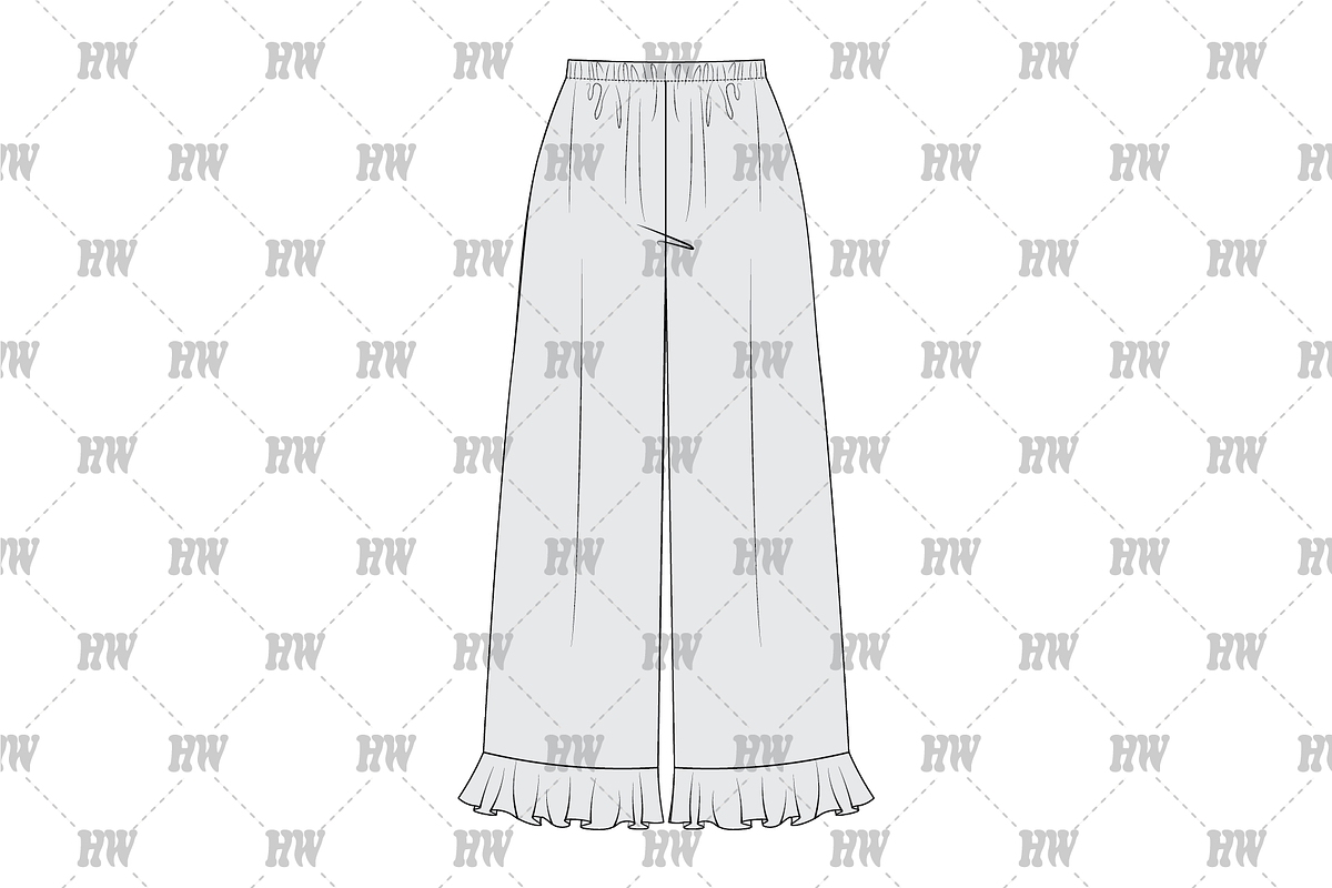 Ruffle Pant Fashion Flat, a Bottom Mockup by haydenwentworth (Photo 3 of 3)