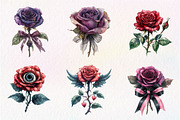 Gothic Roses Clipart, an Illustration by CreationArt (Thumbnail 6 of 9)