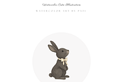 Easter Black Bunny Clipart Set, a Seasonal Illustration by Pati Paints (Thumbnail 7 of 9)