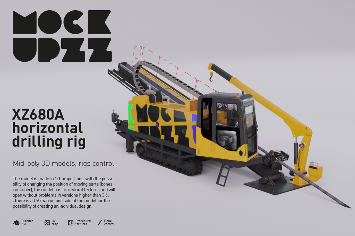 XZ680A horizontal drilling rig, a Cars & Vehicle 3D Model by mockupzz (Photo 1 of 6)