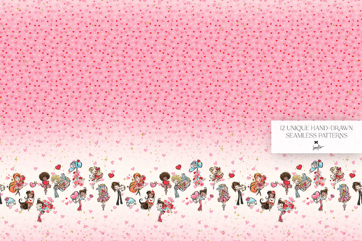 Valentine Doodles Seamless Patterns, a Pattern Graphic by KaramfilaS (Photo 17 of 19)