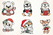 Sweet Christmas Clipart Bundle, an Illustration by DreamCafeArt (Thumbnail 3 of 6)