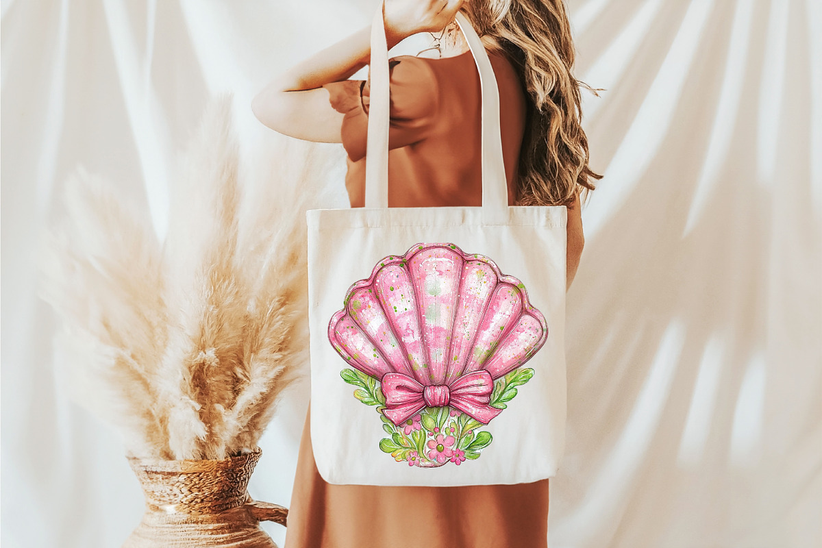 Pink Girly Summer Seashell Clipart, an Illustration by designcity5 (Photo 5 of 5)
