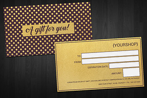 Gold Gift Voucher Card Template