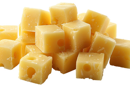 Squares of cheddar with holes agains, a Photo by LOGOCREATIVE