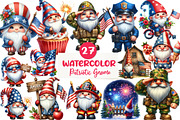 Watercolor Patriotic Gnome Clipart, an Illustration by CreationArt (Thumbnail 1 of 5)