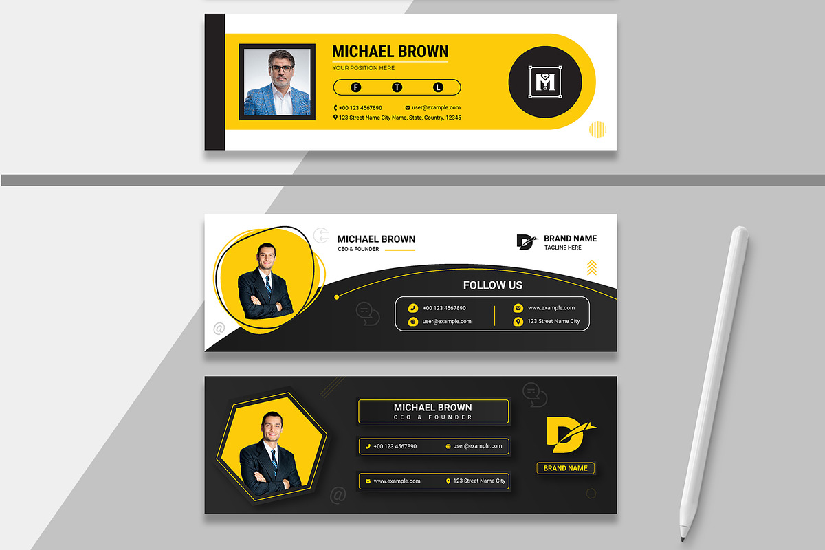 Creative Email Signature Layout, an Email Template by MightyDesign (Photo 3 of 6)