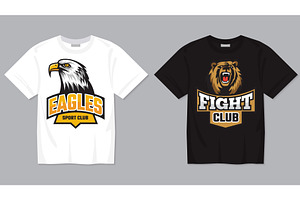 T shirt emblem. fight or sport club, a Sport Illustration by Onyx
