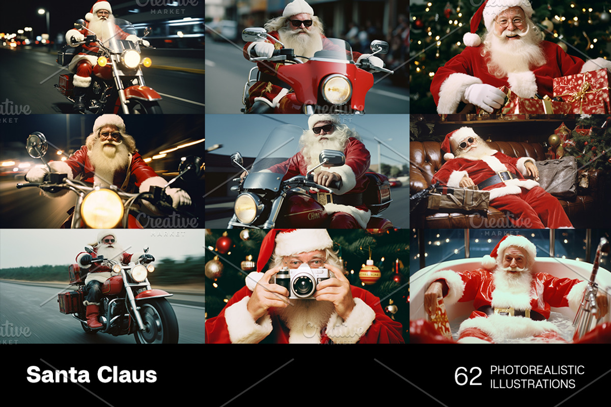 Santa Claus. 62 images, a Holiday Photo by Handmadefont (Photo 7 of 15)
