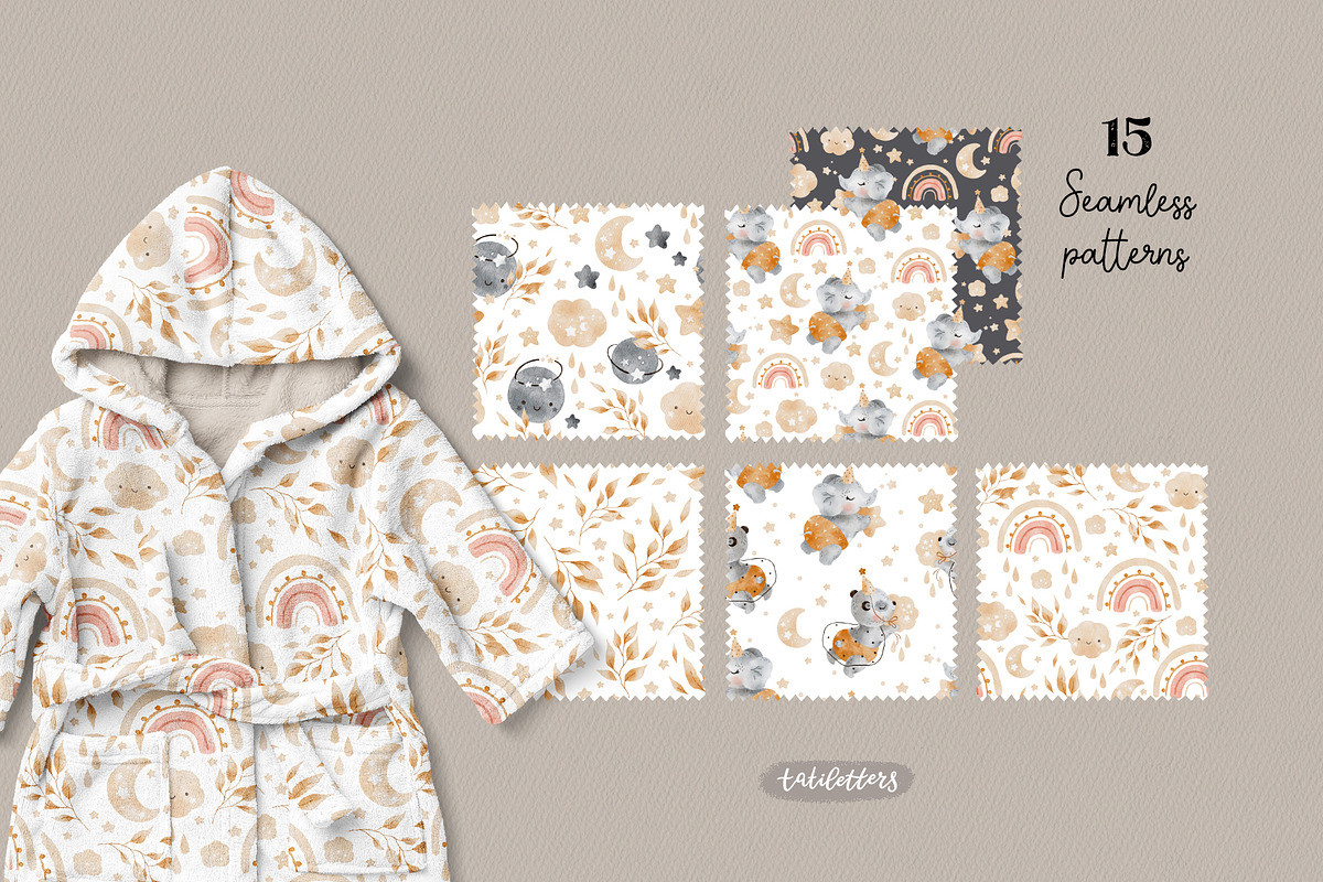 Dreamy Sleeping baby animals, an Animal Illustration by tatiletters (Photo 6 of 13)