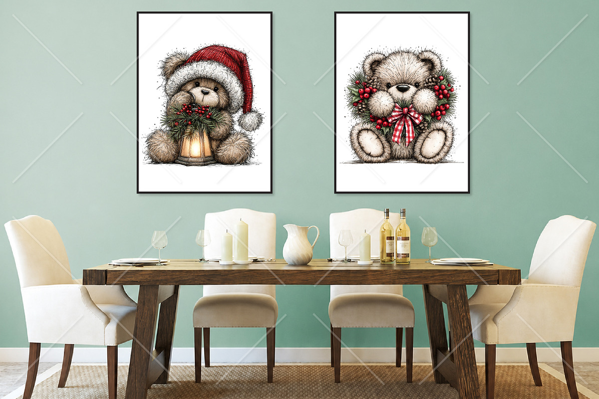 Whimsical Christmas Bear Clipart PNG, a Seasonal Illustration by Canvas Craft (Photo 7 of 10)