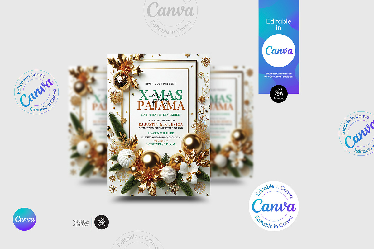 Christmas Pajama Party flyer Templat, a Flyer Template by Aam360 (Photo 1 of 3)