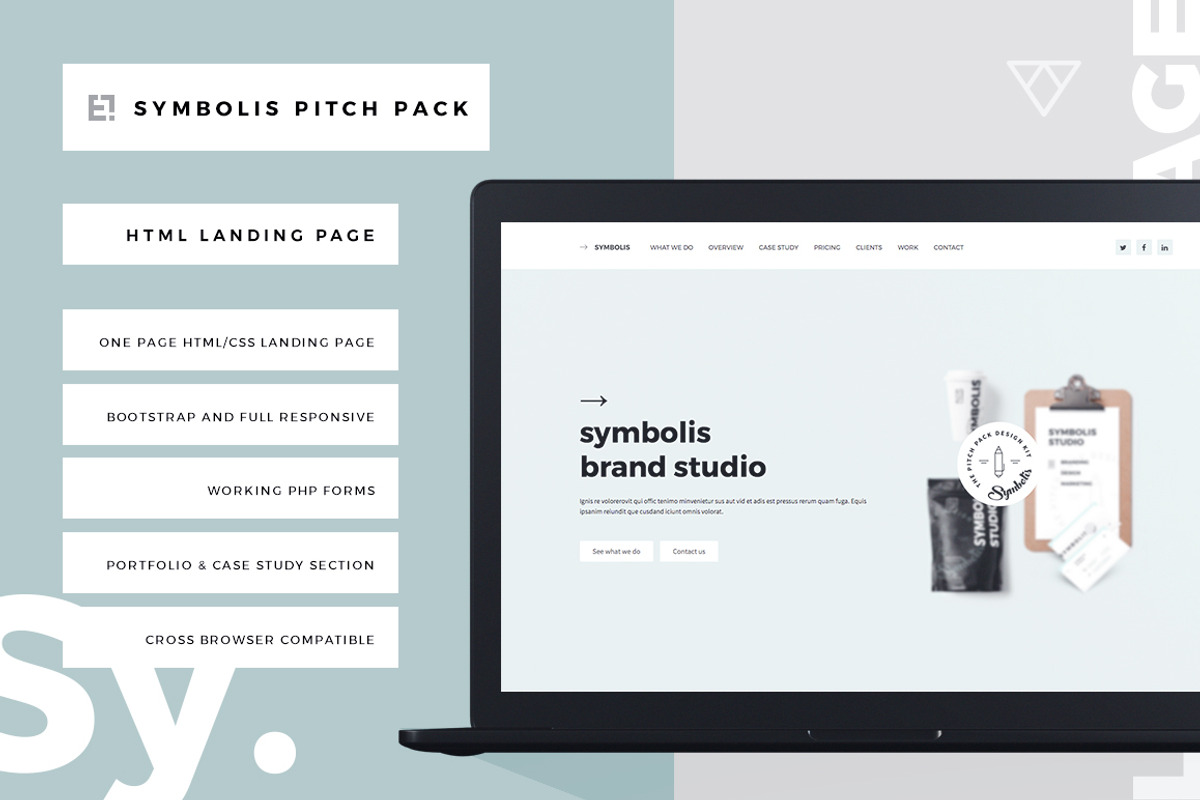 Symbolis Bootstrap Landing Page, a Bootstrap Template by Egotype (Photo 1 of 18)