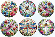 Stained Glass Dragonfly Sublimation, an Illustration by CraftArtStudio (Thumbnail 2 of 6)