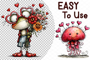 Whimsical Valentine Animals Clipart, an Illustration by cherrydesign (Thumbnail 4 of 4)