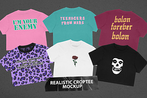 Realistic Crop Tee Mockup