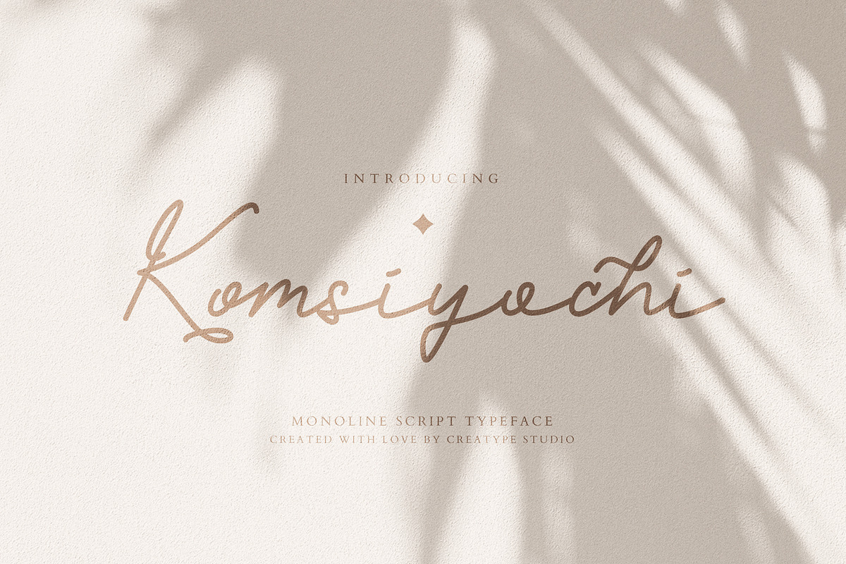 Komsiyochi Monoline Script, a Script Font by Creatype Studio (Photo 1 of 9)
