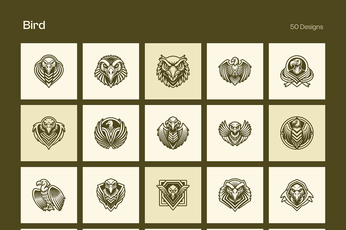 1500 Bird Logo Art Set, a Solid Icon by Creative Stall (Photo 18 of 38)